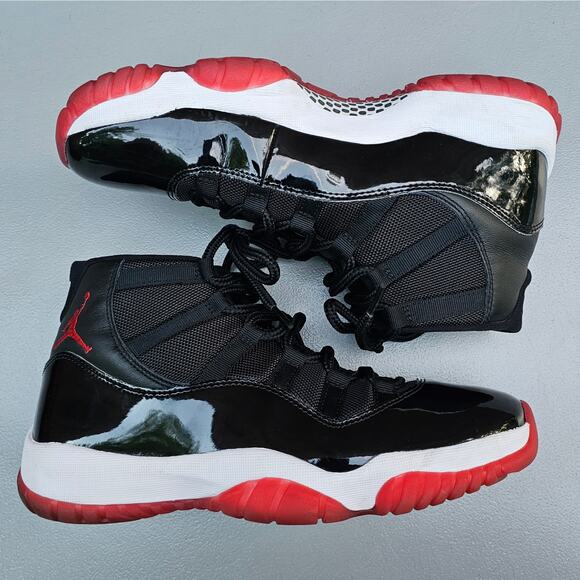 Air Jordan 11 Retro Playoffs Bred Size 9 Black Red XI Nike Jumpan 23 378037-061 - Picture 15 of 16